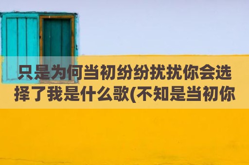 只是为何当初纷纷扰扰你会选择了我是什么歌(不知是当初你为何选择了我)