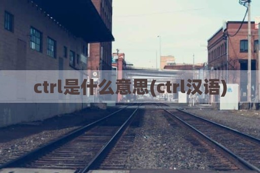 ctrl是什么意思(ctrl汉语)