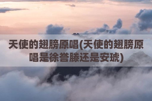 天使的翅膀原唱(天使的翅膀原唱是徐誉滕还是安琥)