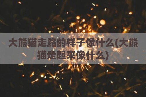 大熊猫走路的样子像什么(大熊猫走起来像什么)