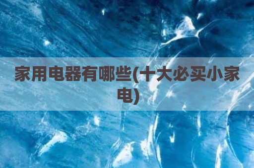 家用电器有哪些(十大必买小家电)