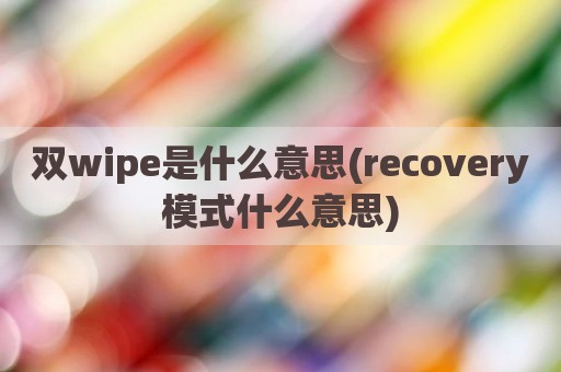 双wipe是什么意思(recovery模式什么意思)