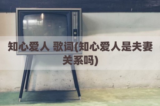 知心爱人 歌词(知心爱人是夫妻关系吗)