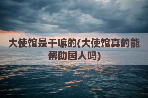 大使馆是干嘛的(大使馆真的能帮助国人吗)