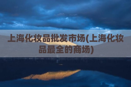 上海化妆品批发市场(上海化妆品最全的商场)