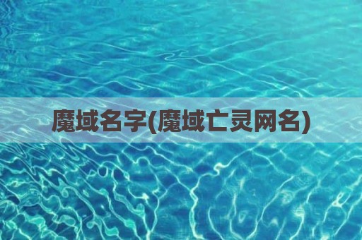 魔域名字(魔域亡灵网名)