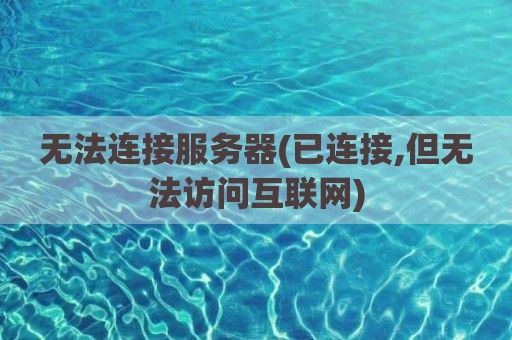 无法连接服务器(已连接,但无法访问互联网)