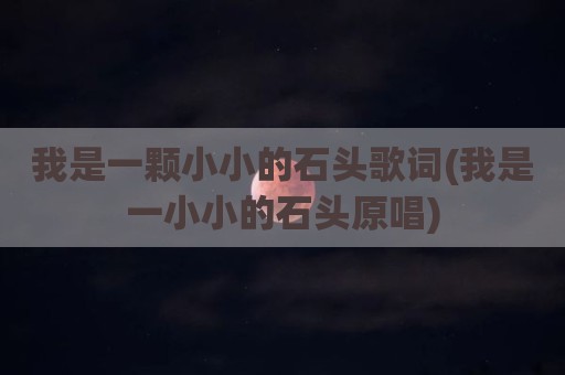 我是一颗小小的石头歌词(我是一小小的石头原唱)