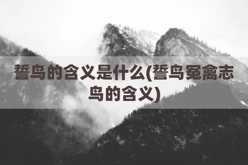誓鸟的含义是什么(誓鸟冤禽志鸟的含义)