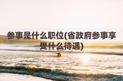 参事是什么职位(省政府参事享受什么待遇)
