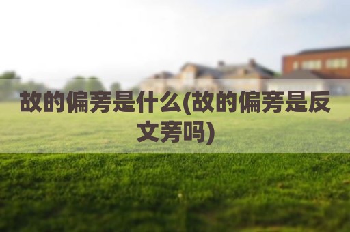 故的偏旁是什么(故的偏旁是反文旁吗)