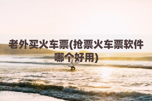 老外买火车票(抢票火车票软件哪个好用)