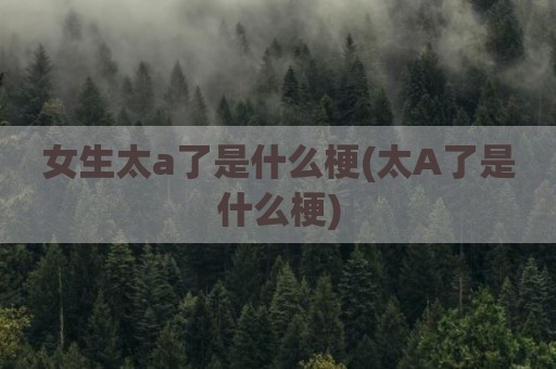 女生太a了是什么梗(太A了是什么梗)
