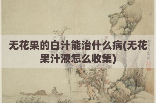 无花果的白汁能治什么病(无花果汁液怎么收集)
