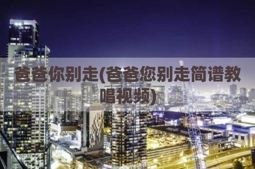 爸爸你别走(爸爸您别走简谱教唱视频)