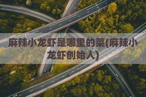麻辣小龙虾是哪里的菜(麻辣小龙虾创始人)