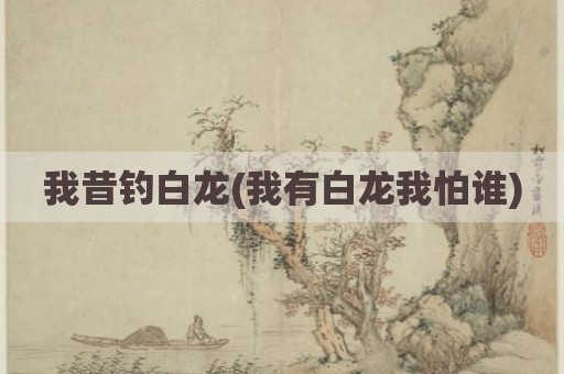 我昔钓白龙(我有白龙我怕谁)