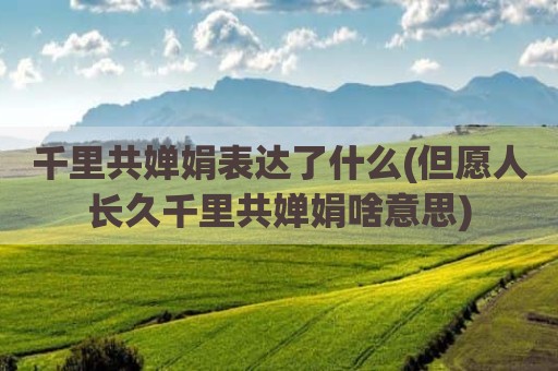 千里共婵娟表达了什么(但愿人长久千里共婵娟啥意思)