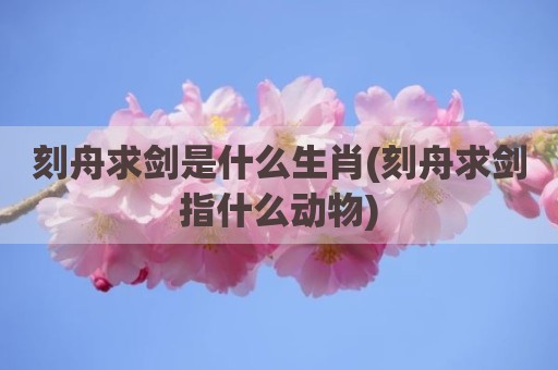 刻舟求剑是什么生肖(刻舟求剑指什么动物)