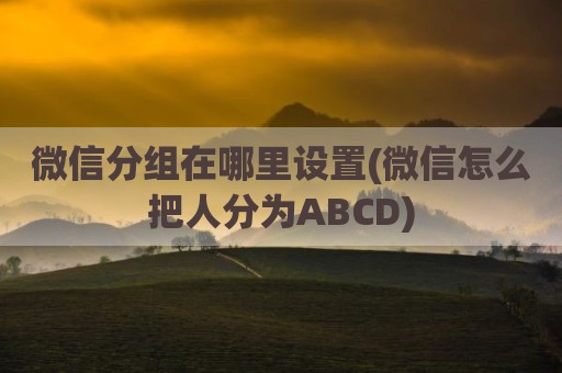 微信分组在哪里设置(微信怎么把人分为ABCD)