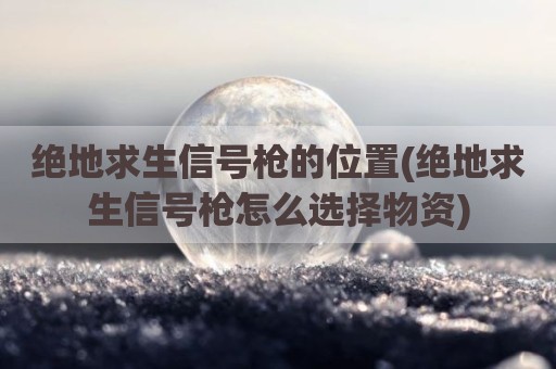 绝地求生信号枪的位置(绝地求生信号枪怎么选择物资)