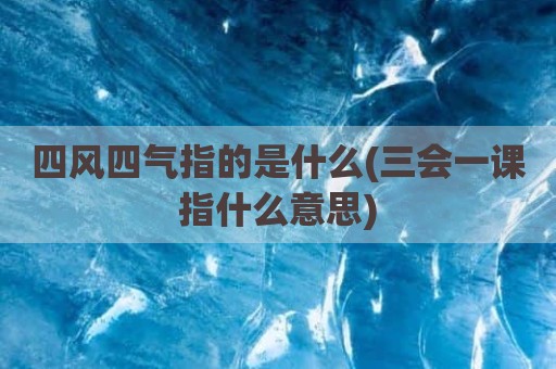 四风四气指的是什么(三会一课指什么意思)