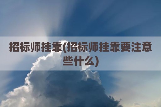 招标师挂靠(招标师挂靠要注意些什么)