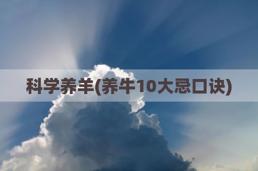科学养羊(养牛10大忌口诀)