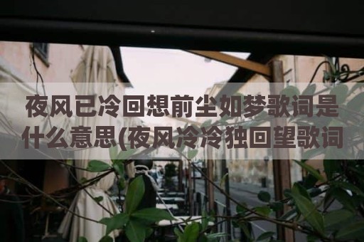 夜风已冷回想前尘如梦歌词是什么意思(夜风冷冷独回望歌词)