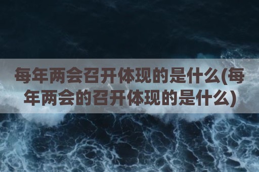 每年两会召开体现的是什么(每年两会的召开体现的是什么)
