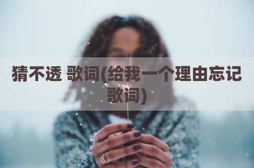 猜不透 歌词(给我一个理由忘记歌词)