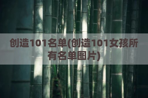 创造101名单(创造101女孩所有名单图片)