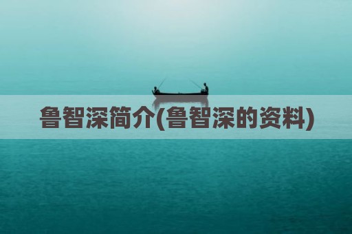 鲁智深简介(鲁智深的资料)