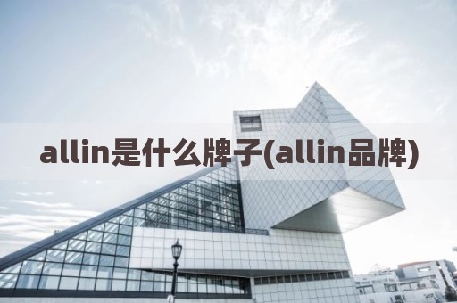 allin是什么牌子(allin品牌)