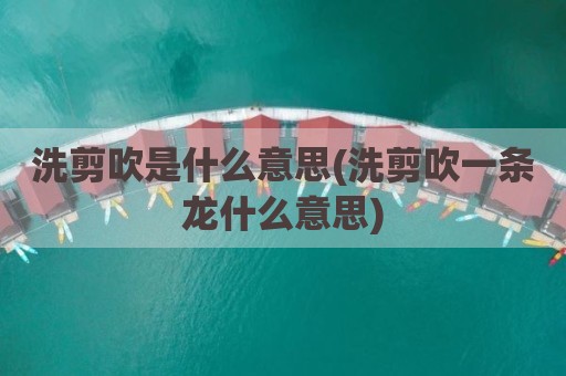 洗剪吹是什么意思(洗剪吹一条龙什么意思)