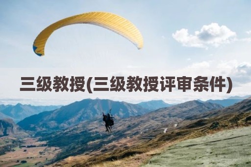三级教授(三级教授评审条件)