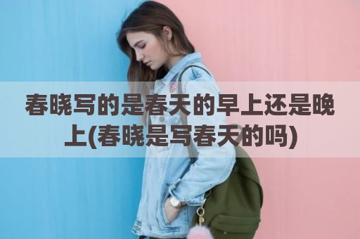 春晓写的是春天的早上还是晚上(春晓是写春天的吗)