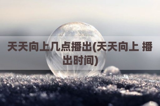 天天向上几点播出(天天向上 播出时间)