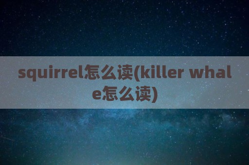 squirrel怎么读(killer whale怎么读)