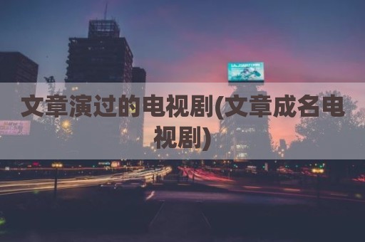 文章演过的电视剧(文章成名电视剧)