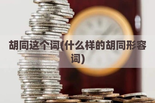 胡同这个词(什么样的胡同形容词)