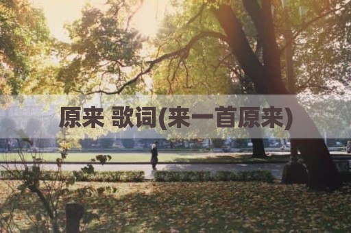 原来 歌词(来一首原来)