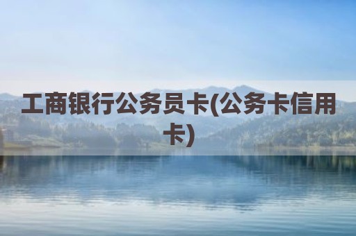 工商银行公务员卡(公务卡信用卡)