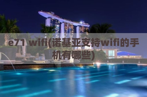 e71 wifi(诺基亚支持wifi的手机有哪些)