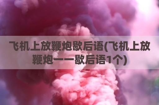 飞机上放鞭炮歇后语(飞机上放鞭炮一一歇后语1个)