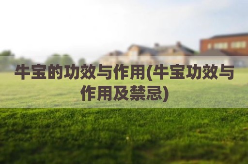 牛宝的功效与作用(牛宝功效与作用及禁忌)