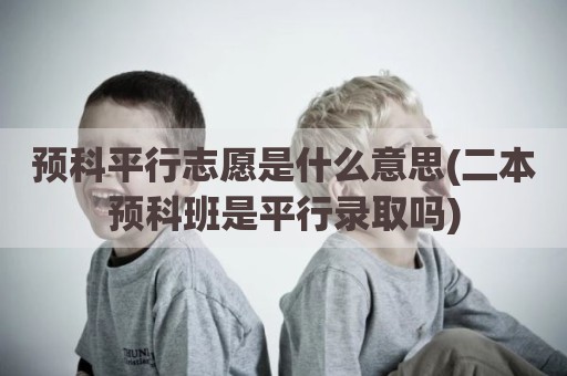 预科平行志愿是什么意思(二本预科班是平行录取吗)