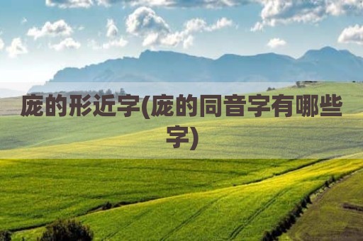 庞的形近字(庞的同音字有哪些字)