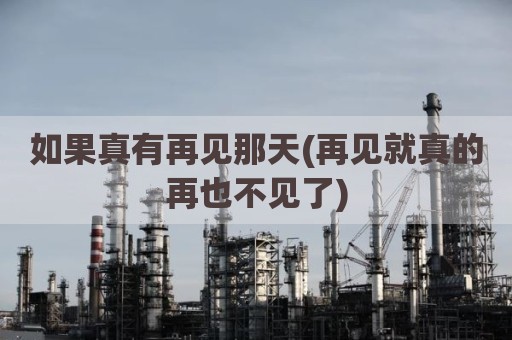 如果真有再见那天(再见就真的再也不见了)