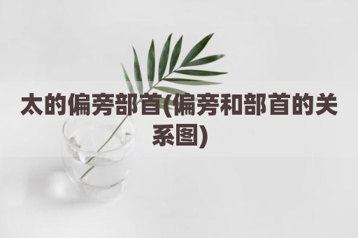 太的偏旁部首(偏旁和部首的关系图)